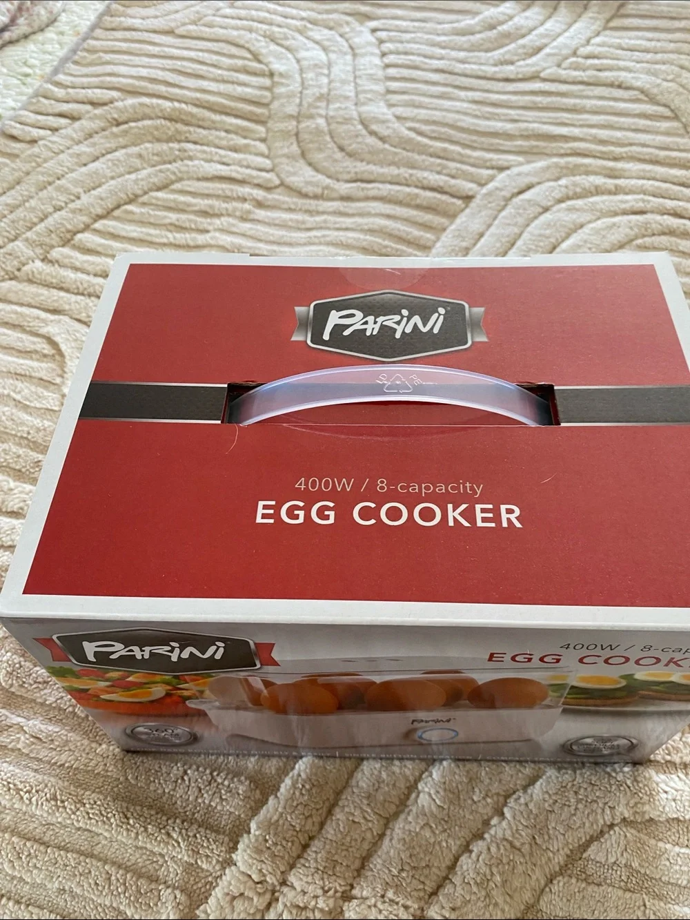 Parini Egg Cooker - White with Clear Lid